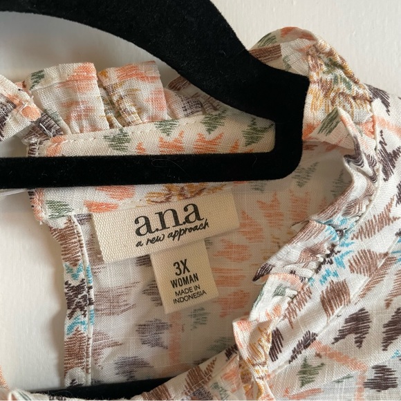 Geometric Ana print blouse with ruffles. A new approach. Size 3XL - Picture 6 of 6